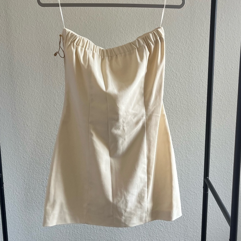 NWT SAGE THE LABEL | Old Money Chic Vagabond Tube Mini Dress in Cream | Size S - Picture 6 of 11